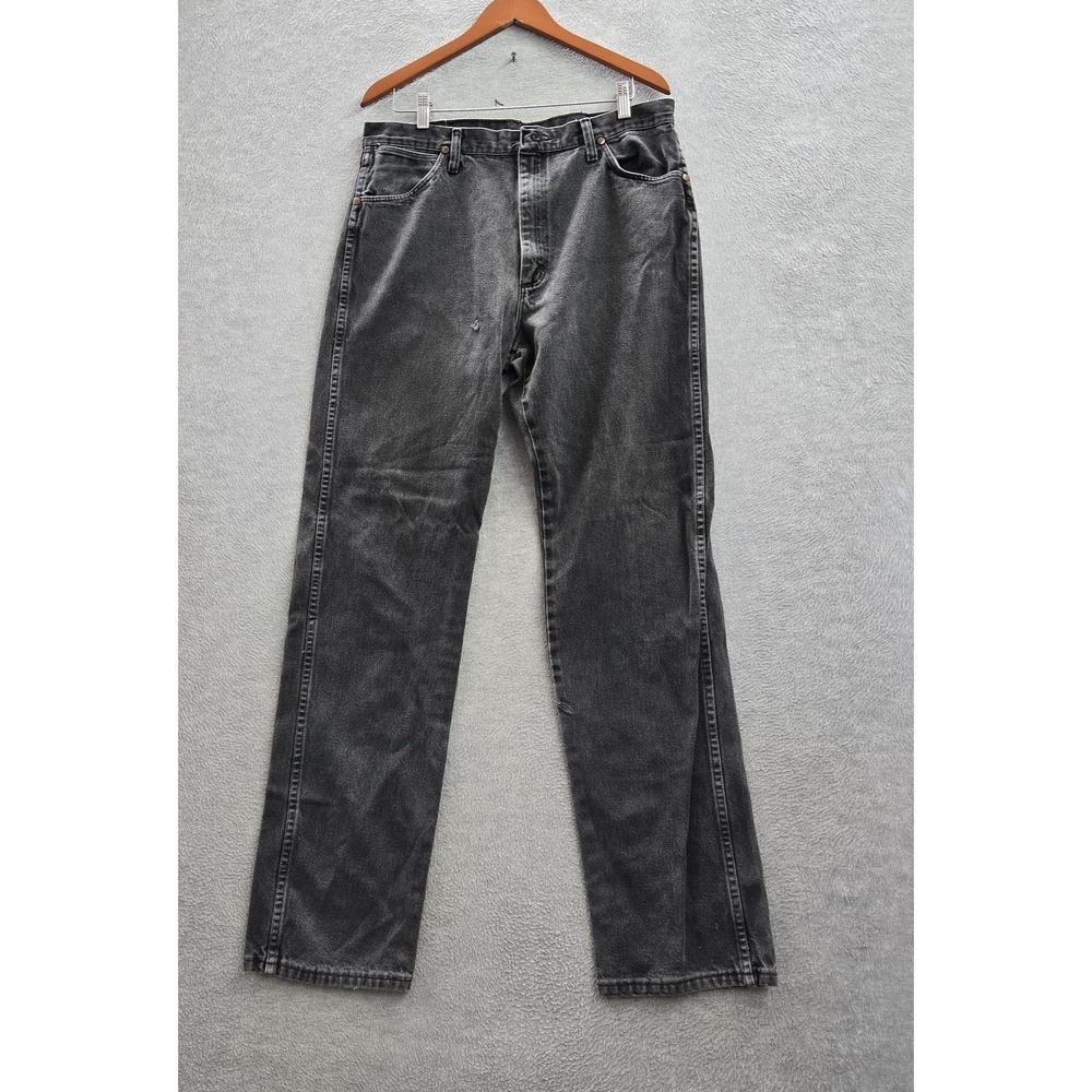 Wrangler Men Jeans 35X36 Gray Denim 13MWZMK Cowboy Cut Original Fit 34" Inseam